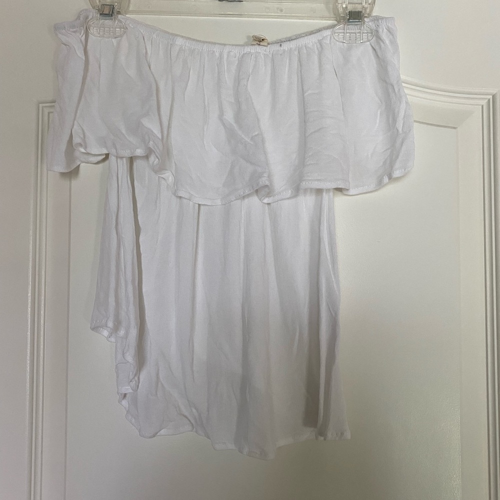 Off the shoulder white top